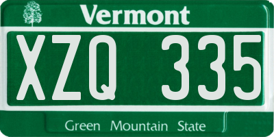 VT license plate XZQ335
