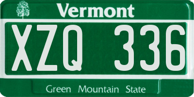 VT license plate XZQ336