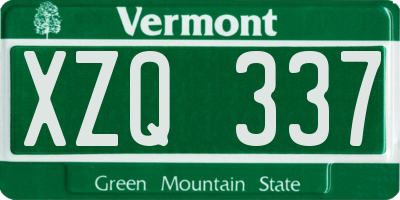 VT license plate XZQ337