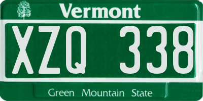 VT license plate XZQ338