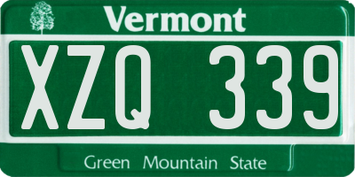 VT license plate XZQ339
