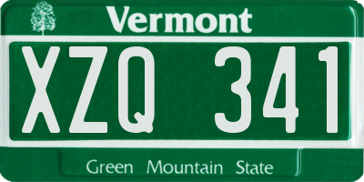 VT license plate XZQ341