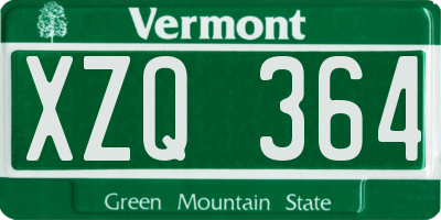 VT license plate XZQ364
