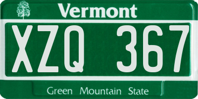 VT license plate XZQ367