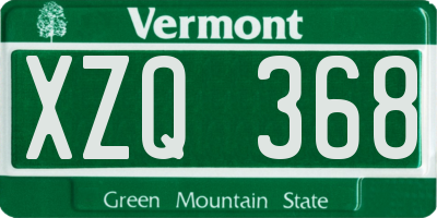 VT license plate XZQ368