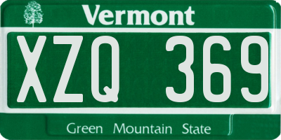 VT license plate XZQ369