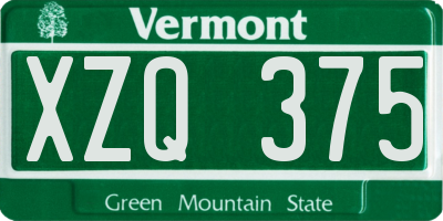 VT license plate XZQ375
