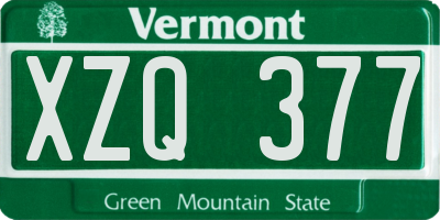 VT license plate XZQ377