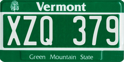 VT license plate XZQ379