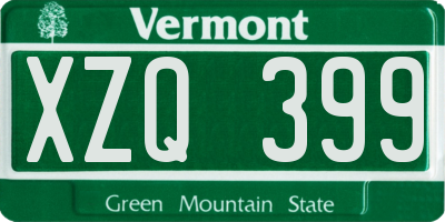 VT license plate XZQ399
