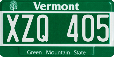 VT license plate XZQ405