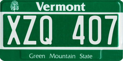 VT license plate XZQ407