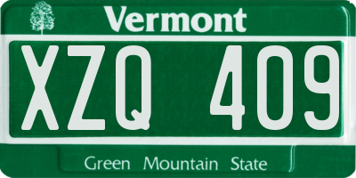 VT license plate XZQ409