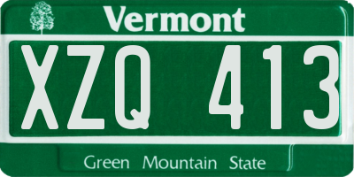 VT license plate XZQ413