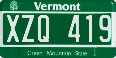 VT license plate XZQ419