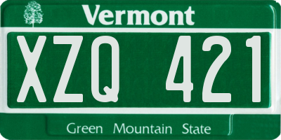 VT license plate XZQ421