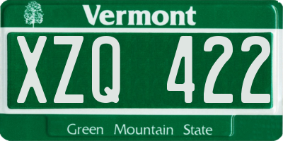 VT license plate XZQ422