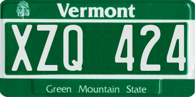 VT license plate XZQ424