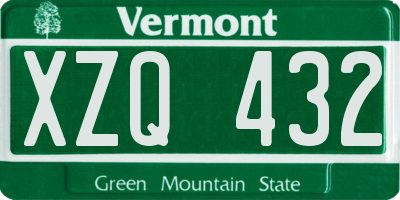 VT license plate XZQ432