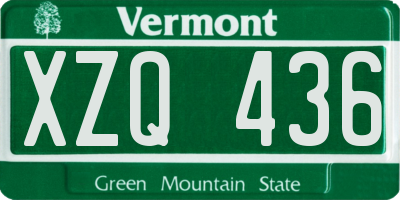 VT license plate XZQ436