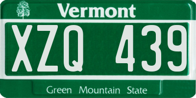 VT license plate XZQ439