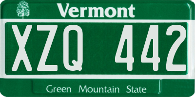 VT license plate XZQ442