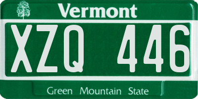 VT license plate XZQ446