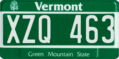 VT license plate XZQ463