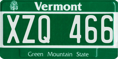 VT license plate XZQ466