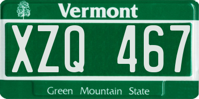 VT license plate XZQ467