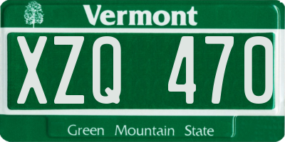VT license plate XZQ470