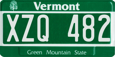 VT license plate XZQ482