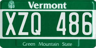 VT license plate XZQ486