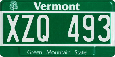 VT license plate XZQ493