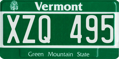 VT license plate XZQ495