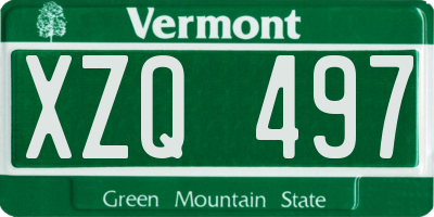 VT license plate XZQ497