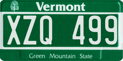 VT license plate XZQ499