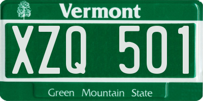 VT license plate XZQ501