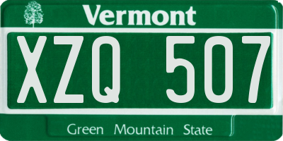 VT license plate XZQ507