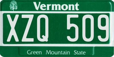 VT license plate XZQ509