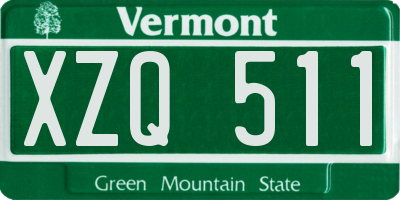 VT license plate XZQ511