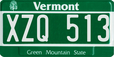 VT license plate XZQ513