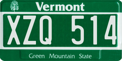 VT license plate XZQ514