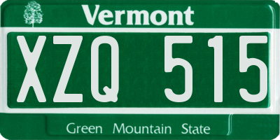 VT license plate XZQ515