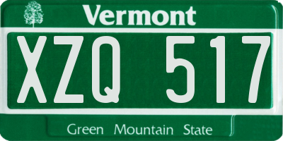 VT license plate XZQ517
