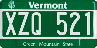 VT license plate XZQ521