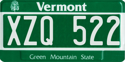 VT license plate XZQ522