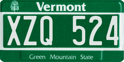 VT license plate XZQ524