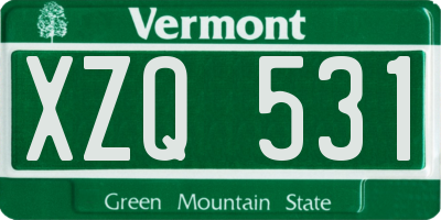 VT license plate XZQ531