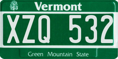 VT license plate XZQ532